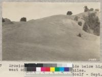 Erosion on overgrazed hillside below highway west of Willits about five miles. W. Metcalf - Sept. 1931