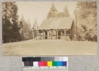 Headquarters cabin at Whitaker's Forest, at time of leaders' conference. Oct. 1930. Metcalf