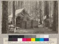A student tent at Camp Califorest 1923. Also a student, A. Grasovsky getting ready for another week