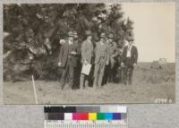 Group at Eddy Tree Breeding Station, April 1926. Left to right: Pratt, Austin, Metcalf, Jones, and Bacon. Metcalf. April, 1926