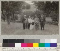 Inspection of Blake Forest "Las Posadas" with Glenn Waterhouse, Mr. Anson Blake and Mr. and Mrs. Grayson, who live on the property. Metcalf. 1927