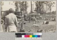 County Fire Warden Parks speaks at one of the San Bernardino demonstrations, March, 1930