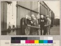 Class in Forestry 112 studying the Tiemann dry kilns of the Redwood Manufacturers Company, Pittsburg, California, Nov. 1924