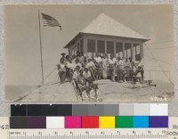 Forest Service Ron Paulsen describes methods of locating and reporting fires to some of the Home Department from Whitaker's Camp, 1929