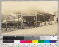 Rustic entrance hall and lobby, Marsh Creek Springs Park constructed of material cut from thinning stands at Whitaker's Forest, fall of 1937. Metcalf