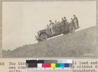 The Hirst fire truck with full load and 13 men comes down from Bald Peak without difficulty. Grades 25-30% were encountered. This outfit is sold for $4500. W. Metcalf - July 1931