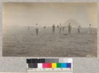 Baseball on the beach near Morro Rock during the Ventura, Santa Barbara, San Luis Camp, 1929