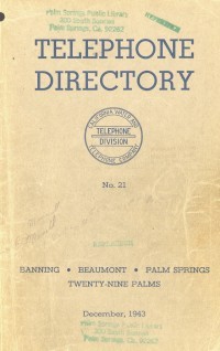 Palm Springs Telephone Directory