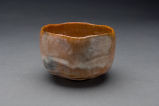 Teabowl, red raku-style