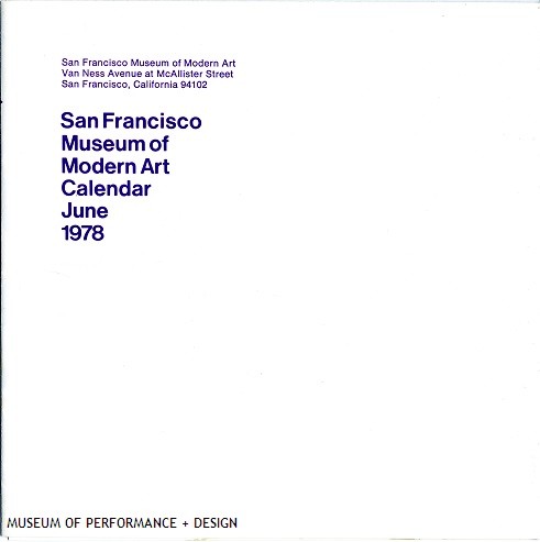 San Francisco Museum of Modern Art Calendar, 1978