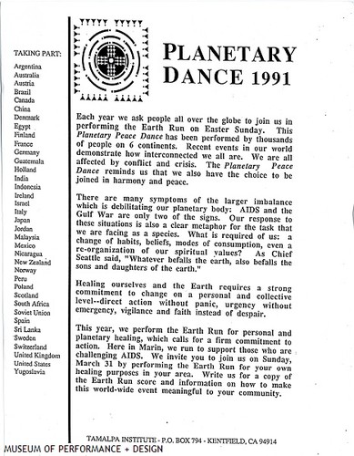 "Planetary Dance, 1991" Flyer