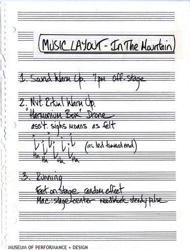 Music Score for "In the Mountain, On the Mountain," 1981