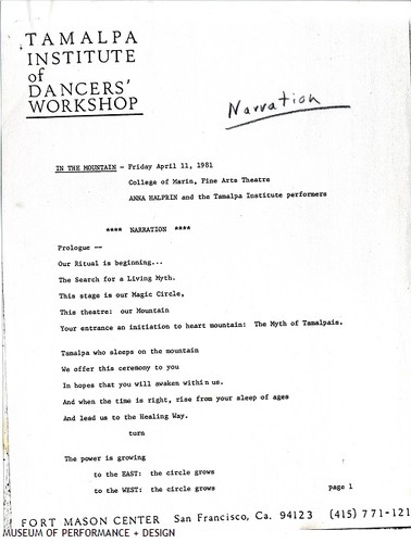 Narration for "In the Mountain, On the Mountain," 1981