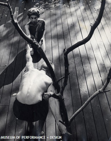 A. A. Leath and Anna Halprin in "The Branch" on the Dance Deck, 1950