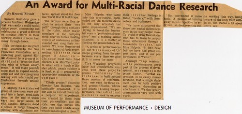 "An Award for Multi-Racial Dance Research" by Heuwell Tircuit