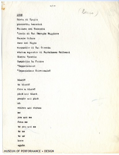 Scripts for "Esposizione," 1963