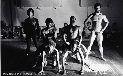 Rehearsal of Anna Halprin's "Animal Ritual" [includes nude performers]