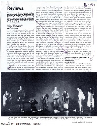 "Dancers' Workshop of San Francisco in 'Parades and Changes,'" 1967