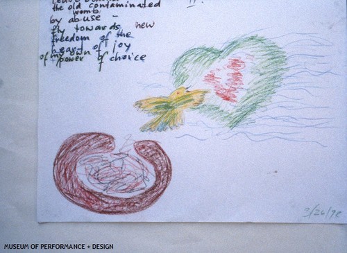 Dorothea Frey notes and images regarding abortion, April 1992