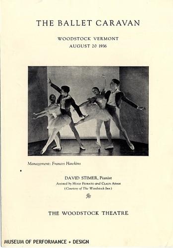 Program of the Ballet Caravan at the Woodstock Theatre, August 20, 1936