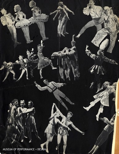 Page from unidentified program featuring a collage of performers in various pieces from American Ballet's repertory