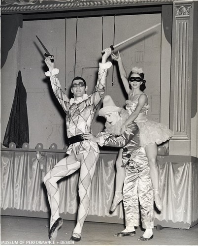 Lew Christensen, another dancer, and Gisella Caccialanza in "Harlequin for President"
