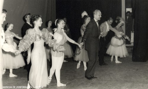 Lew Christensen, Virginia Johnson and other dancers from Christensen's "Con Amore" during bows