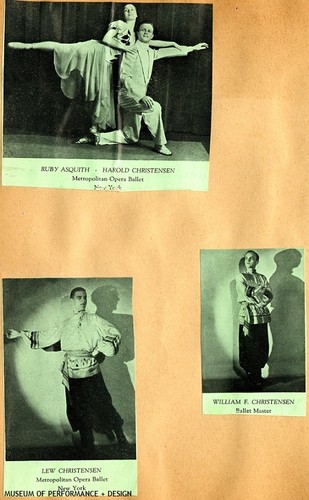 Clipped images of Ruby Asquith with Harold Christensen; Lew Christensen; Willam Christensen