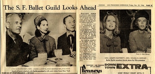 Scrapbook clipping of article "The S.F. Ballet Guild Looks Ahead"