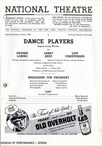 Pages from Dance Players' performance at the National Theatre, April 21, 1942