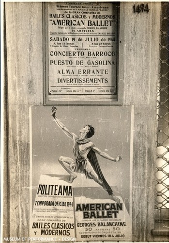 Poster of American Ballet's 1941 South American Tour featuring Lew Christensen