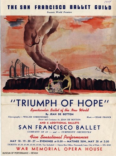 Promotional Flyer for San Francisco Ballet Guild presenting "Triumph of Hope" and other performances