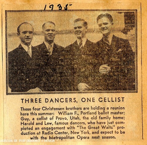 Press clipping of all the Christensen Brothers (Willam, Guy, Lew, and Harold)