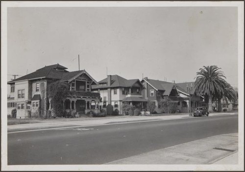 Two-story houses on Broadway, just north of Santa Barbara Street