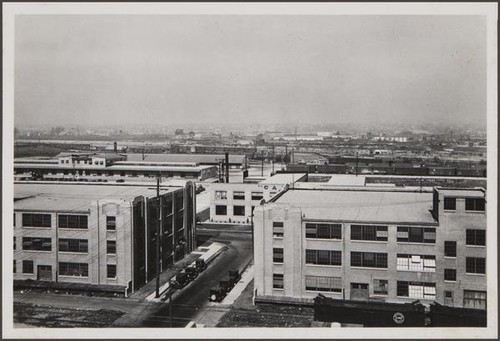 Looking north-northwest from roof of central manufacturing district (Vernon)