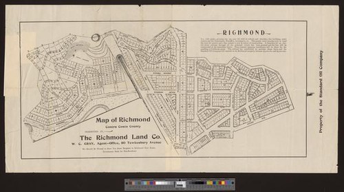 Map of Richmond, Contra Costa County: presented by the Richmond Land Co