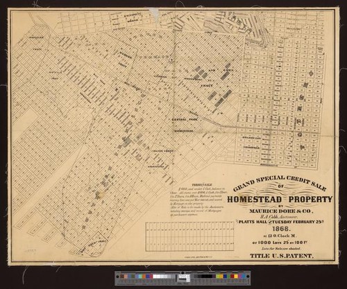 Grand special credit sale of homestead property ... at Platts Hall on Tuesday February 25th, 1868: [San Francisco]