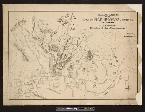 Coleman's addition to the town of San Rafael, Marin Co., California: map showing projection of plan of improvements