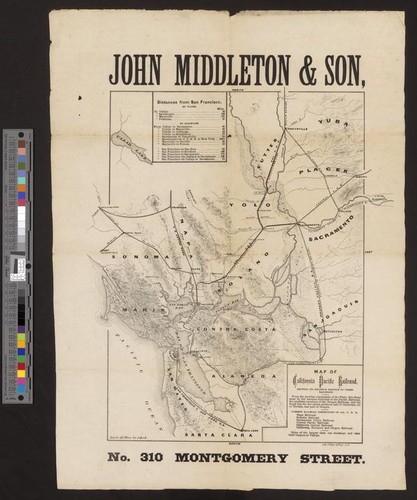 Map of California Pacific Railroad: showing its relative position to other railroads