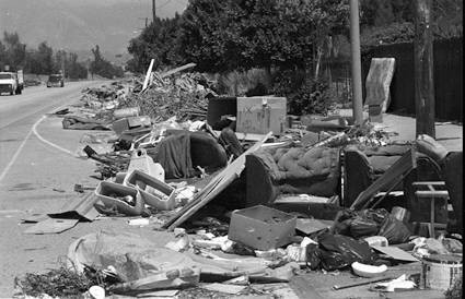 Rubbish dumped on Foothill Boulevard