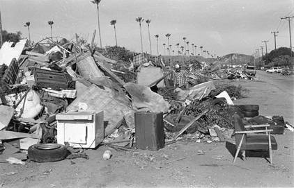 Trash dumped at Polk and San Fernando Road in Sylmar