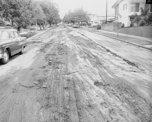 Flooded street, Burbank, 1964