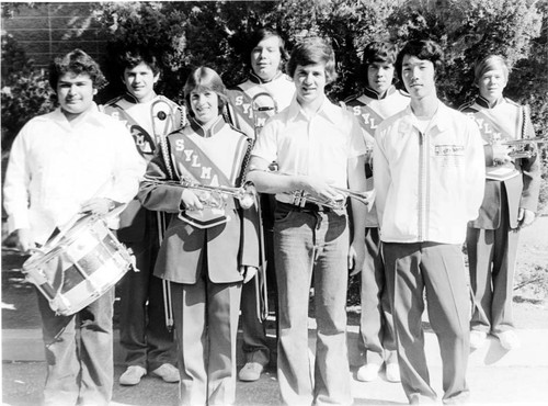 Sylmar High School Marching Band members