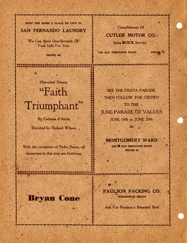 Official program for the Seventh Annual San Fernando Valley Mission Fiesta and Pageant, 1937