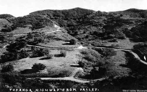 Topanga Highway from the San Fernando Valley, circa 1921