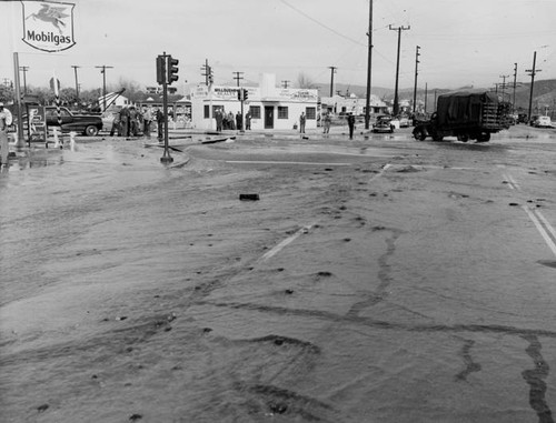 Los Angeles River flood in Burbank, 1938