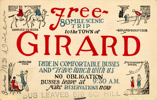 Free ticket to see the town of Girard