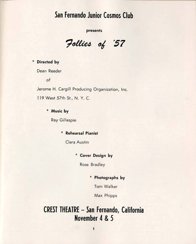 Follies of ' 57 at the Crest Theatre program, 1957 (page 2)