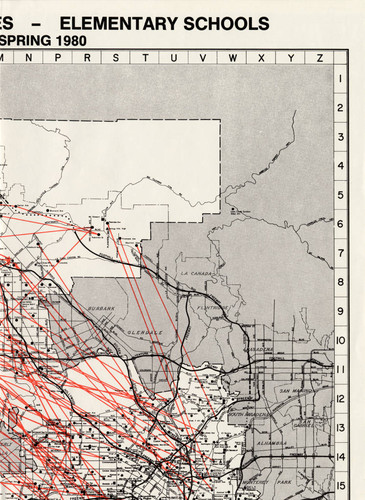 Los Angeles Unified School District bus map, Los Angeles, 1979