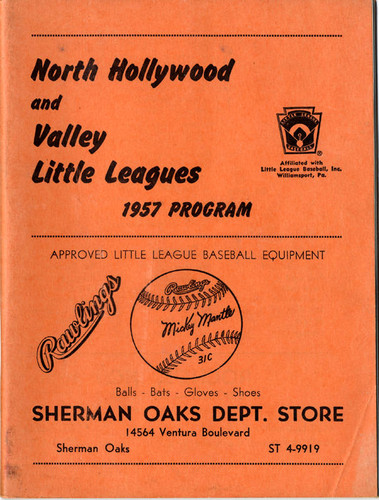 North Hollywood Little League baseball program, 1957